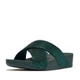 FitFlop Lulu Cross Slide - Glitterball Metallic diepblauw