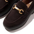 F-Luma Chunky-Snaffle Suede Demi-Wedge Loafers