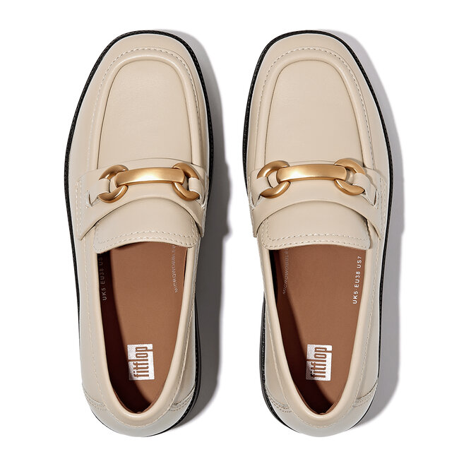 F-Luma Chunky-Snaffle Leather Demi-Wedge Loafers