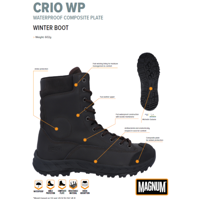 MAGNUM veiligheidsschoenen heren - Crio - Waterproof - Bruin