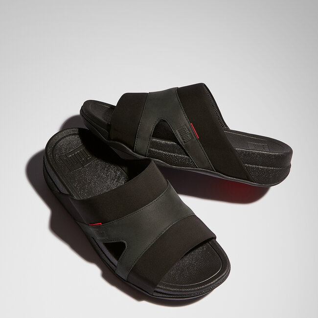 Freeway III Slides voor Mannen - Leder - Zwart