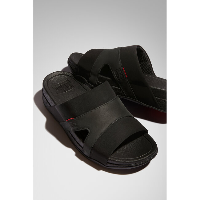 Freeway III Slides voor Mannen - Leder - Zwart