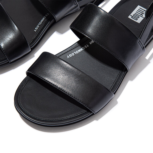 Gracie Leather Back-Strap Sandals