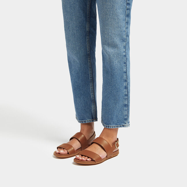 Gracie Leather Back-Strap Sandals