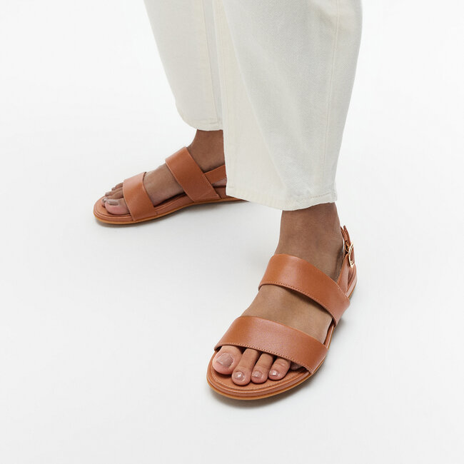 Gracie Leather Back-Strap Sandals