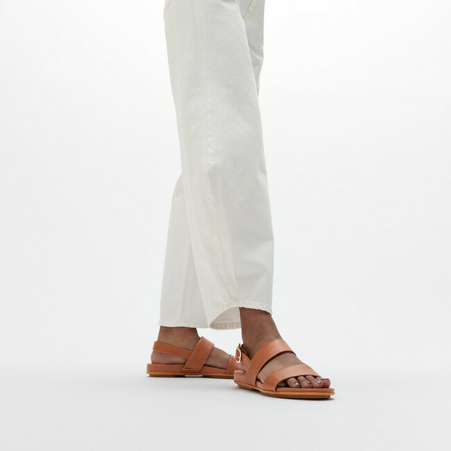 Gracie Leather Back-Strap Sandals