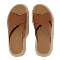 FitFlop F-Mode Espadrille Leather Flatform Cross Slides