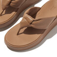 FitFlop F-Mode Knot Soft-Leather Flatform Toe-Post Sandals