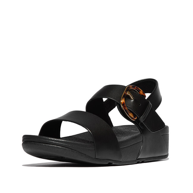 FitFlop Lulu Resin-Buckle Leather Back-Strap Sandals