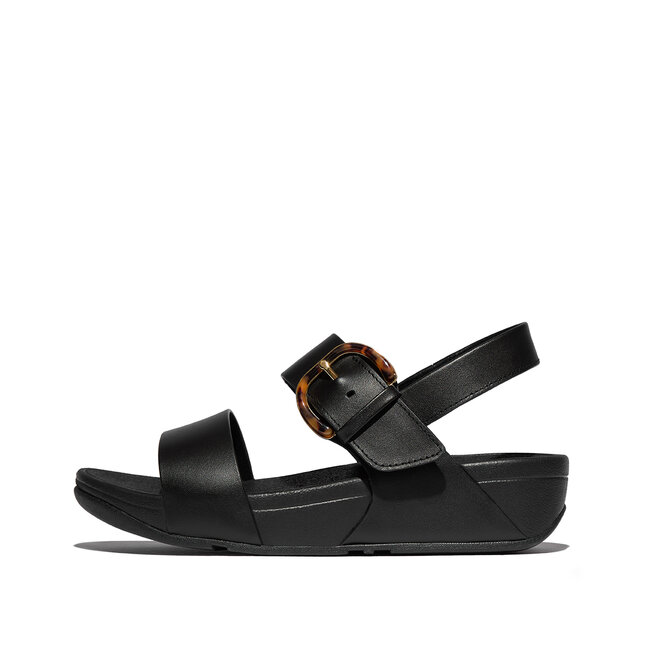 FitFlop Lulu Resin-Buckle Leather Back-Strap Sandals