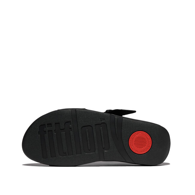 FitFlop Lulu Resin-Buckle Leather Back-Strap Sandals