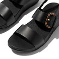 FitFlop Lulu Resin-Buckle Leather Back-Strap Sandals