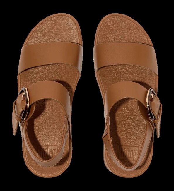 FitFlop Lulu Resin-Buckle Leather Back-Strap Sandals