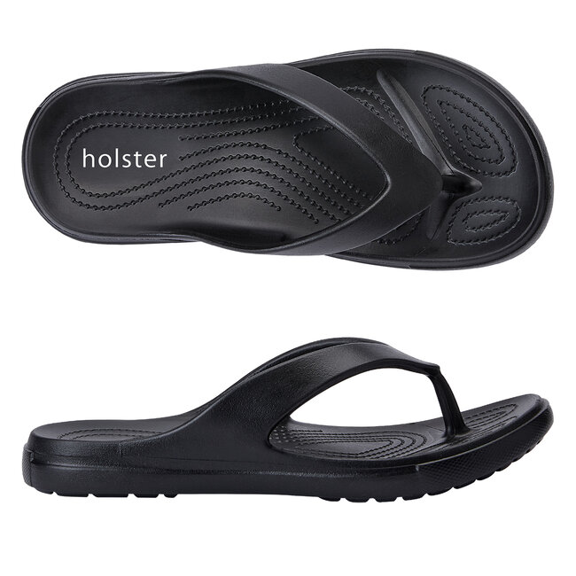 Holster Offshore - Unisex Teenslippers - Vegan EVA Schuim Slippers - Podologisch Goedgekeurd - Zwart