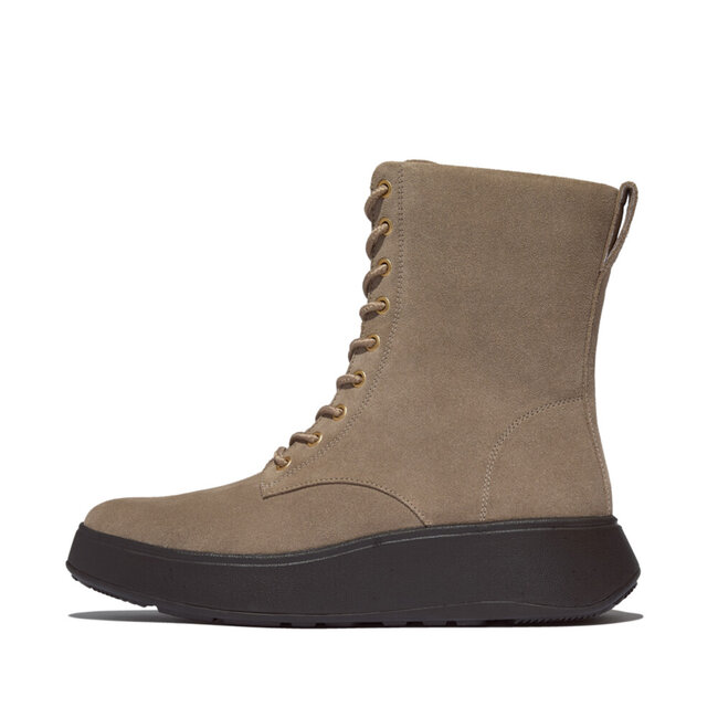 F-Mode Suede Lace-Up Flatform Ankle Boots