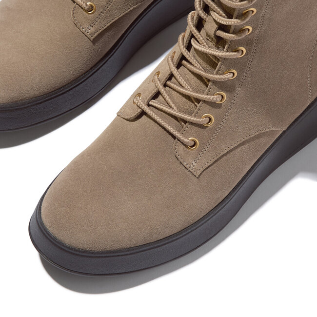 F-Mode Suede Lace-Up Flatform Ankle Boots