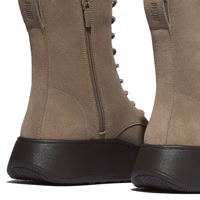 F-Mode Suede Lace-Up Flatform Ankle Boots