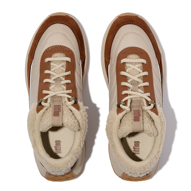 FitFlop F-Mode Flow Shearling-Mix Sneakers
