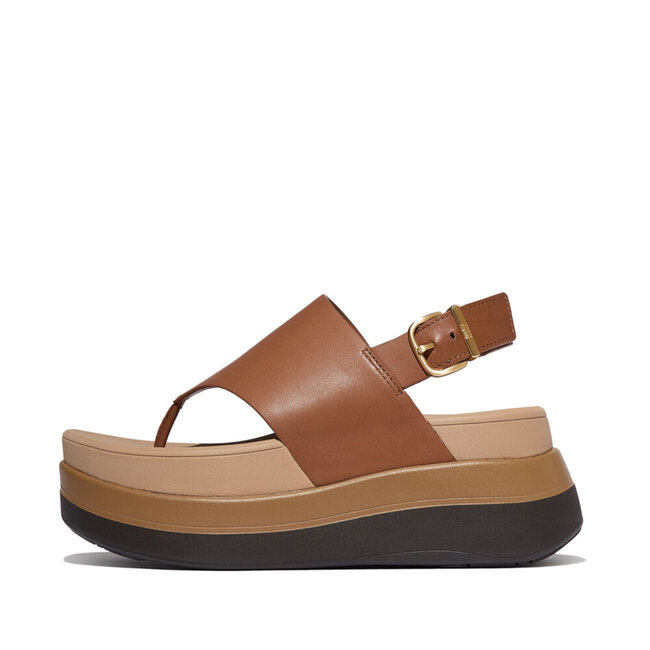 FitFlop F-Mode Stack Leather Back-Strap Toe-Post Sandals