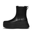 F-Mode Stack Leather Chelsea Boots