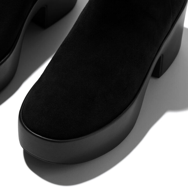 Platfforms Suede Heeled Ankle Boots