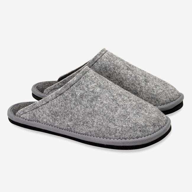 Lowenweiss Hygge Bicolor Pantoffels - Handgemaakte Wolvilt Sloffen -  Grijs