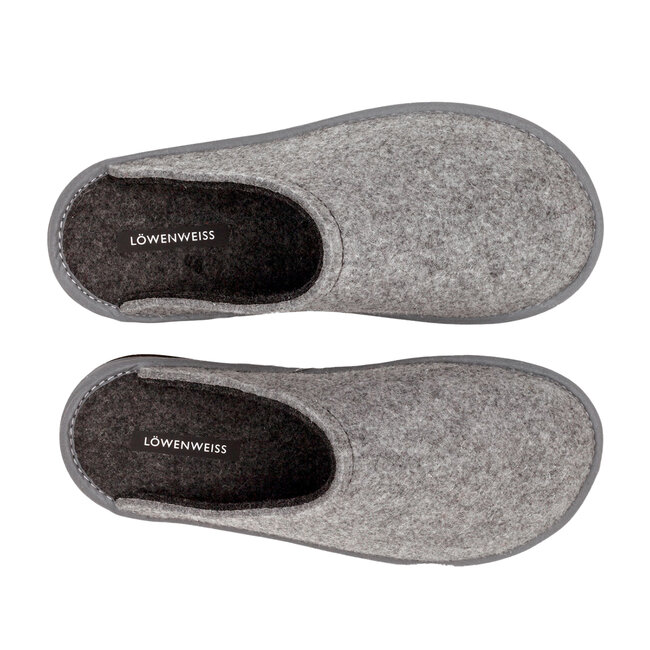 Lowenweiss Hygge Bicolor Pantoffels - Handgemaakte Wolvilt Sloffen -  Grijs