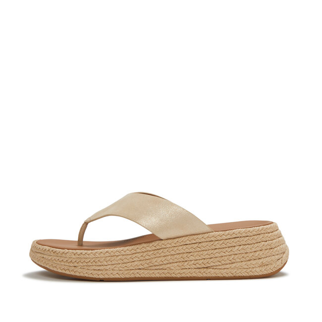 FitFlop F-Mode Espadrille Shimmersuede Toe-Post Sandals