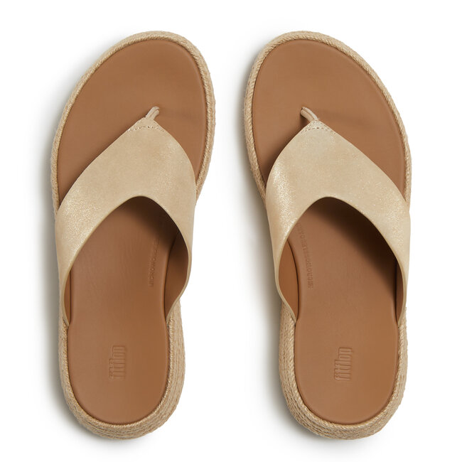 FitFlop F-Mode Espadrille Shimmersuede Toe-Post Sandals