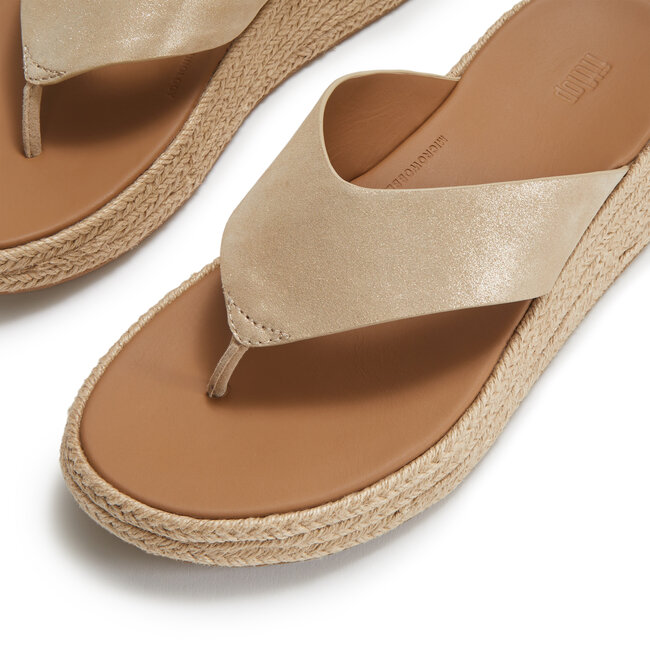 FitFlop F-Mode Espadrille Shimmersuede Toe-Post Sandals