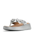 F-Mode Ultra-Jewel Leather Toe-Post Sandals