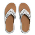 F-Mode Ultra-Jewel Leather Toe-Post Sandals
