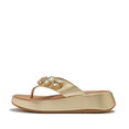 F-Mode Ultra-Jewel Leather Toe-Post Sandals