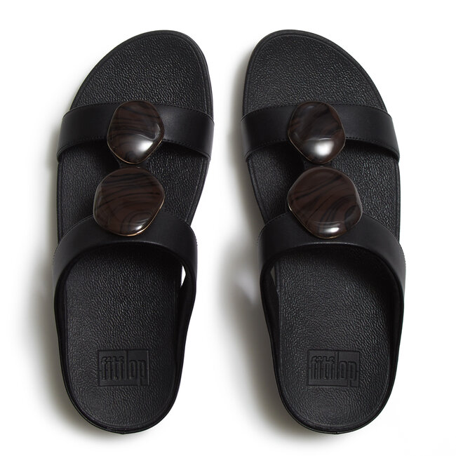 FitFlop Fino Marbled-Stone H-Bar Slides