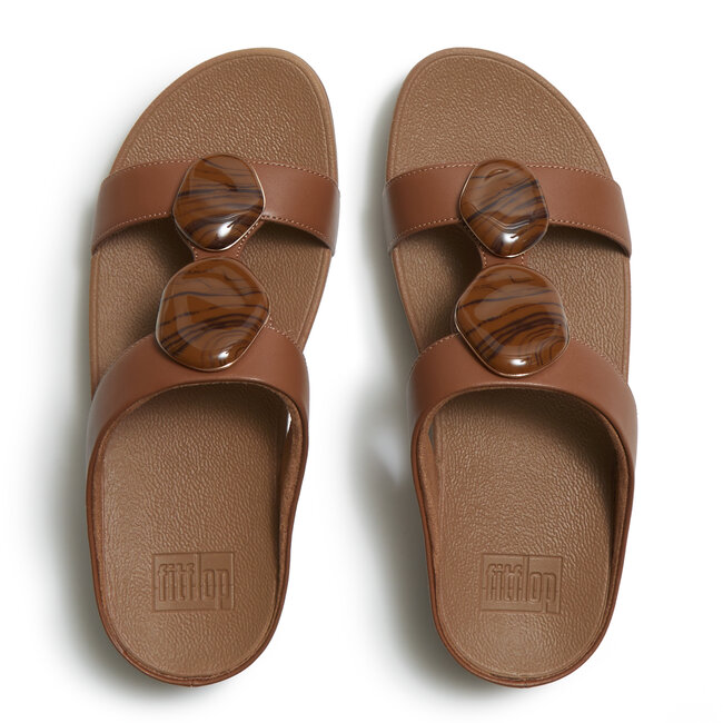 FitFlop Fino Marbled-Stone H-Bar Slides