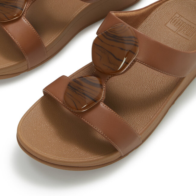 FitFlop Fino Marbled-Stone H-Bar Slides