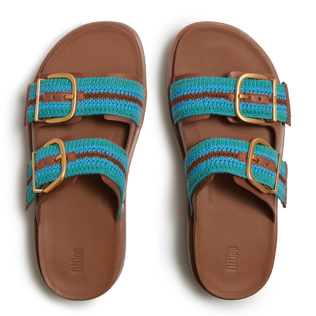 FitFlop Gen-FF Max Buckle Stripe-Webbing Two-Bar Slides