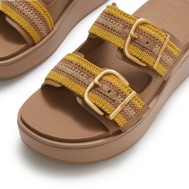 FitFlop Gen-FF Max Buckle Stripe-Webbing Two-Bar Slides