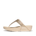 FitFlop Lulu Crystal-Mix Metallic Toe-Post Sandals