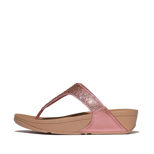 FitFlop Lulu Crystal-Mix Metallic Toe-Post Sandals
