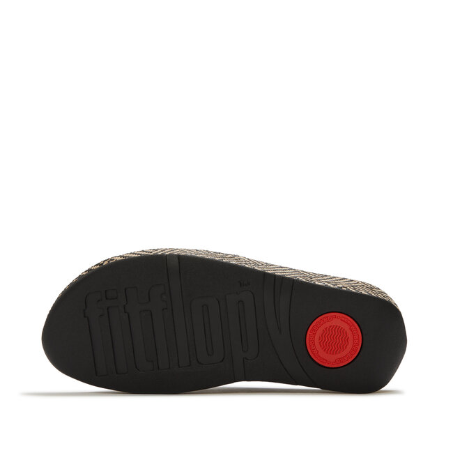 Lulu Lux Graphic-Weave Leather Cross Slides