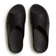 Lulu Lux Graphic-Weave Leather Cross Slides