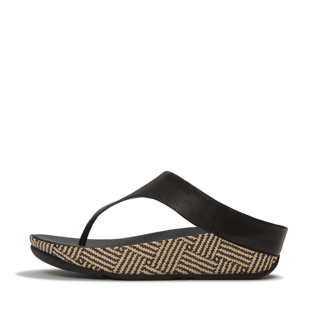 Lulu Lux Graphic-Weave Leather Cross Slides