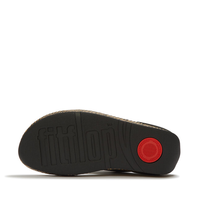 Lulu Lux Graphic-Weave Leather Cross Slides