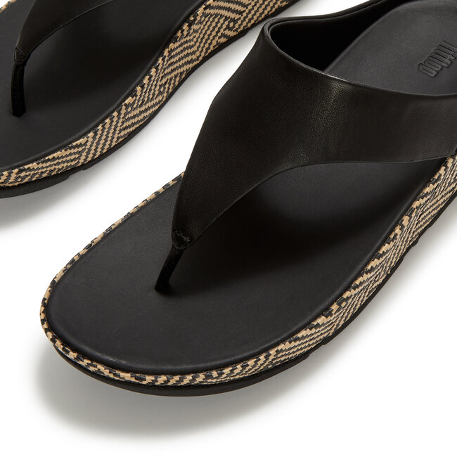Lulu Lux Graphic-Weave Leather Cross Slides