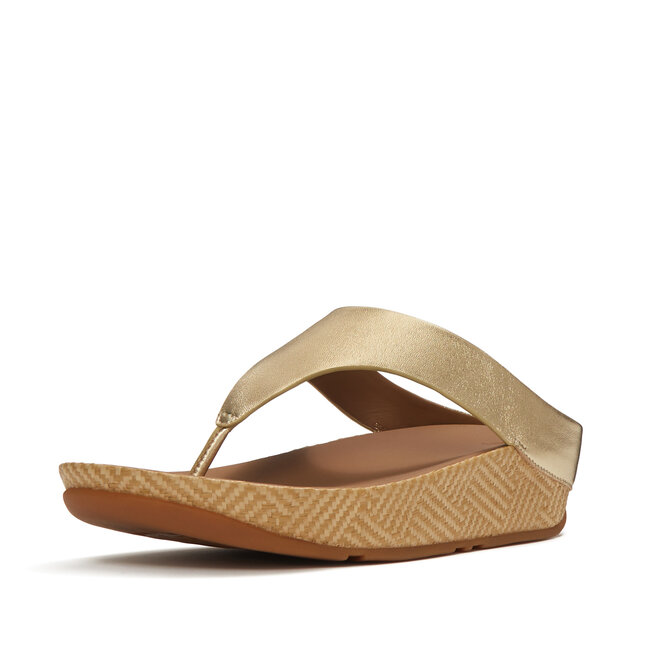 Lulu Lux Graphic-Weave Leather Toe-Post Sandals