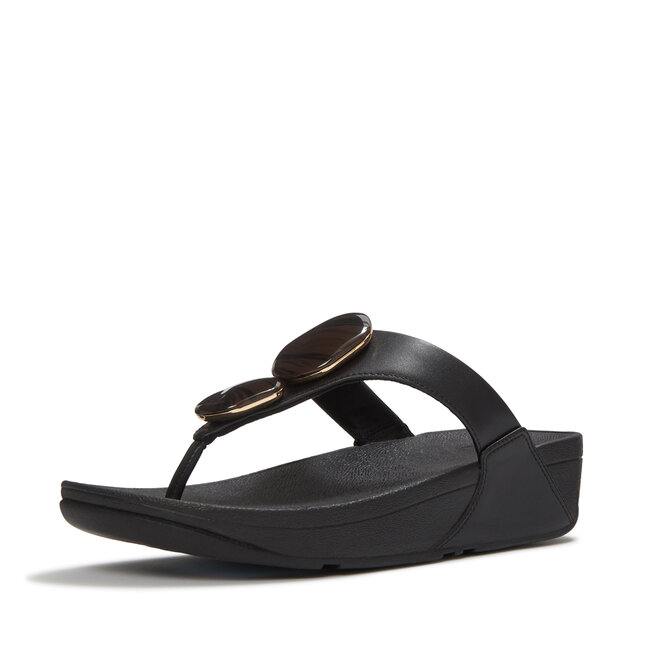 FitFlop Lulu Marbled-Stone Toe-Post Sandals