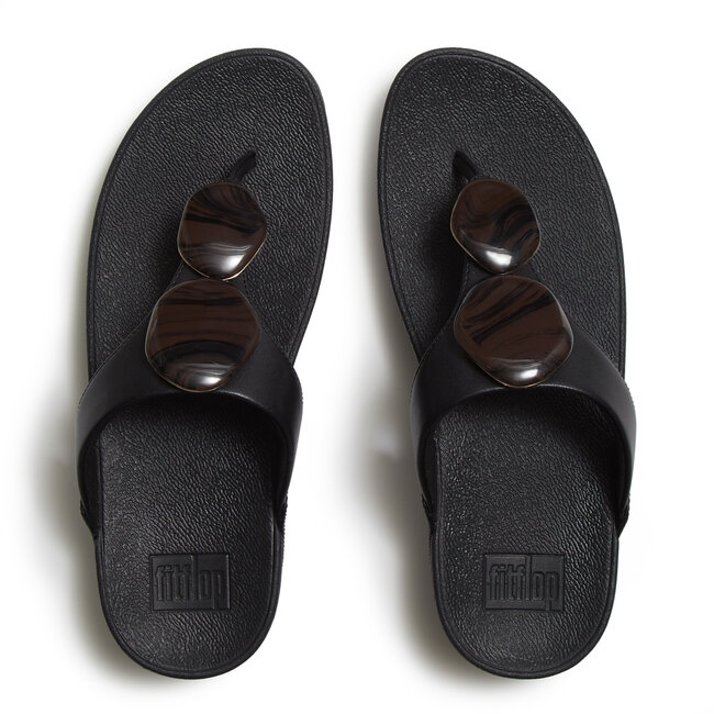FitFlop Lulu Marbled-Stone Toe-Post Sandals