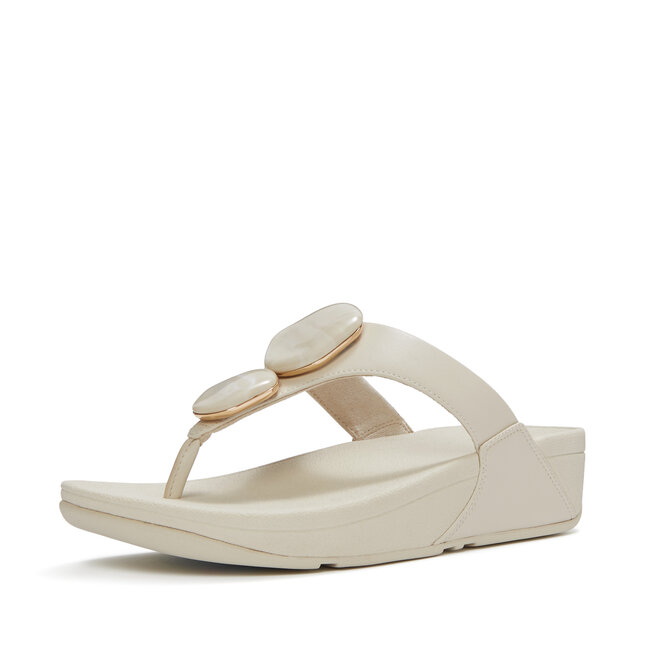 FitFlop Lulu Marbled-Stone Toe-Post Sandals