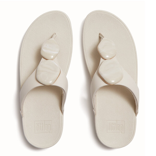 FitFlop Lulu Marbled-Stone Toe-Post Sandals